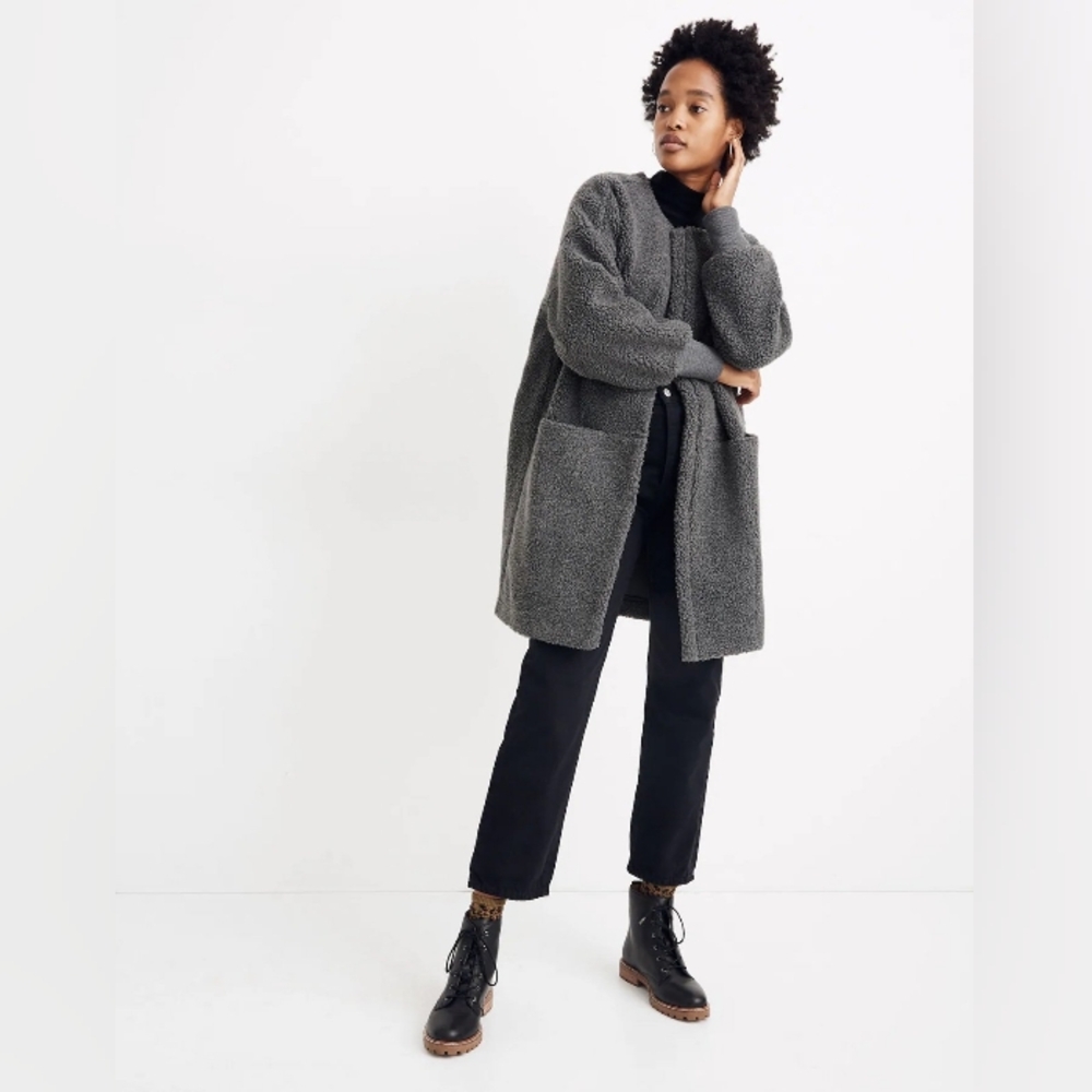Madewell Bonded Sherpa Teddy Coccoon Coat